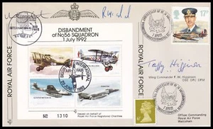 Segunda Guerra Mundial Fighter Ace TAFFY HIGGINSON OBE DFC DFM Firmado No56 Escuadrón RAF Cubierta - Imagen 1 de 4