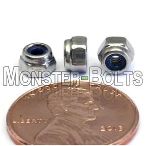 M2.5-0.45 Stainless Steel Nylon Insert Hex Lock Nut, Metric DIN 985 A2 / 18-8 - Picture 1 of 3