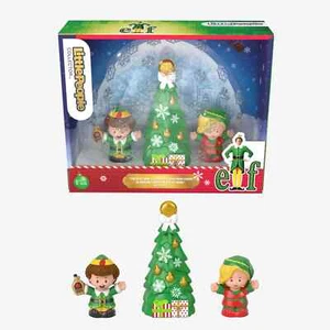 NIB Fisher Price Little People Collector Elf Figure Set Christmas Tree Toy Buddy - Picture 1 of 4