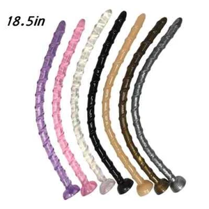 XL Anal Buttplug Suction Cup Ribbed Hosed Dildo Cosplay Furry Sex Toy Women Men - Picture 1 of 12