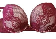 Daisy Fuentes Bra Womens Size 36D Burgundy Lace Padded