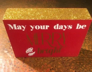 Macbeth Collection Holz Weihnachtsdeko May Your Days Be Merry And Bright - Bild 1 von 2