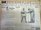 2 1935 newspapers JOE LOUIS wins Heavyweight BOXING MATCH against MAX BAER