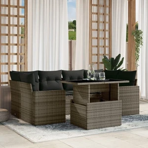 Vidaxl Gartenmöbel Sofa Garnitur Sitzgruppe Lounge 7-tlg. Schwarz Poly Rattan vi - Bild 1 von 83