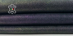 MULTICOLOR IRIDESCENT PEARLIZED SNAKE PRINT ON Goatskin leather 3sqf 0.9mm C5659 - Picture 1 of 7
