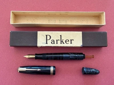 Винтажная вакуумная (основная) перьевая ручка Parker с синим жемчугом. - Изображение 1 из 4