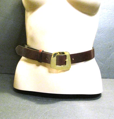 Express Belt, Brown Leather with Gold Buckle - Image 1 of 4