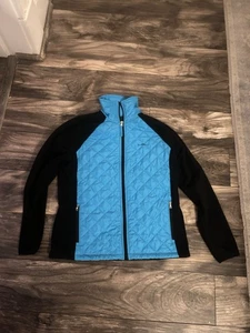 L-RL Lauren Ralph Lauren Womens  Blue Fleece Jacket Active Full Zip Petite M 549 - Picture 1 of 4
