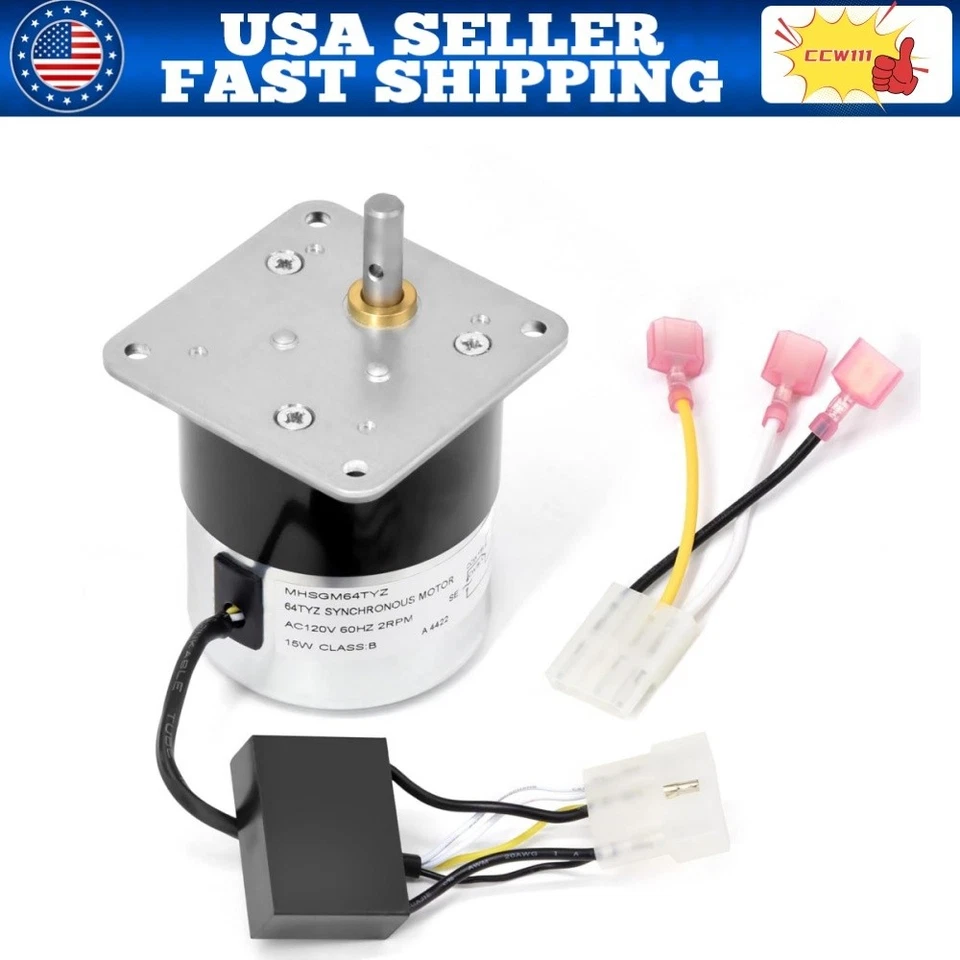 For PelPro,Pleasant Hearth,QuadraFire 2 RPM Synchronous Auger Motor, SRV7000-670 - Image 1 of 4