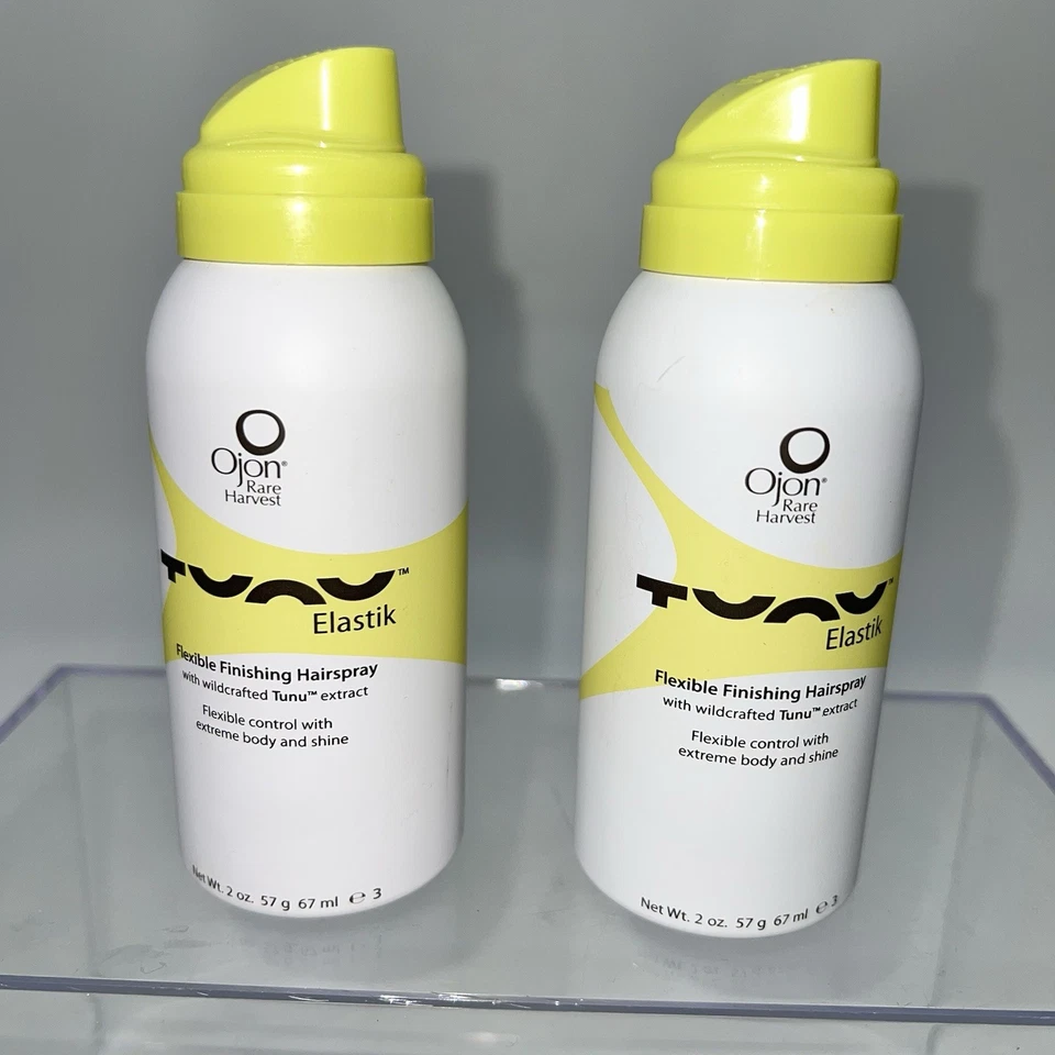 Lote de 2 Ojon Tunu Elástico Acabado Flexible Laca para el Cabello Estilo 2 OZ ORIGINAL NOS Foto 1 de 4