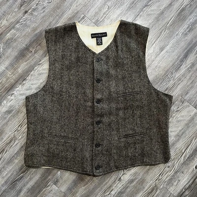 Banana Republic Wool Herringbone Vest Made in USA XL - Image 1 of 4