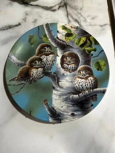 The Tree House: Northern Pygmy Owls Knowles 8" Collector Plate Limited Edition - Bild 1 von 3