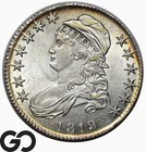 1819 Capped Bust Half Dollar, Beautiful Luster Choice AU++/Unc, Scarce This Nice