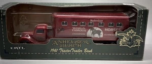 ERTL ANHEUSER BUSCH 1941 TRACTOR TRAILER DIE CAST Limited Edition 1/43 Coin Bank - Picture 1 of 3