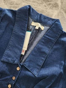 Nobody's Child LS Daisy Denim Minikleid ~ UVP 69 £ ~ Größe 10 - Bild 1 von 8