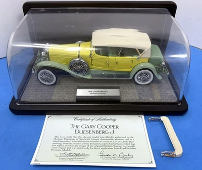 Franklin Mint Gary Cooper 1930 Duesenberg J Derham Tourster 1/24 Diecast w/Case - Image 1 of 4