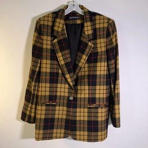 Blazer vintage Giorgio Sant'Angelo para mujer 8 chaqueta mediana de lana a cuadros años 90 - Imagen 1 de 19