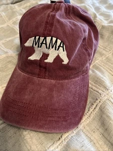 Mama Bear Chill Red Maroon Baseball Cap Embroidered - Picture 1 of 3