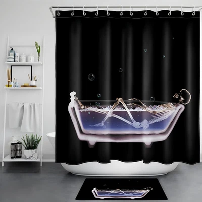 Cortina de ducha rústica puerta de granero de madera diagrama calavera negra nueva EE. UU. Foto 1 de 4