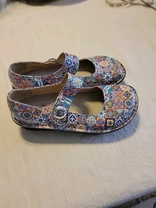 Alegria Paloma Aztec Tile Leather Mary Jane Shoes EU 35 SZ 6 - 6.5 NWOT - Picture 1 of 8