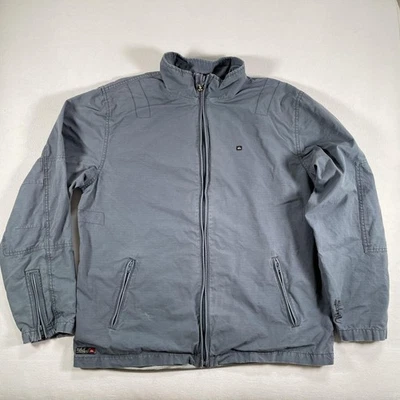 Jaqueta Quiksilver Masculina Vintage XL Cinza Zíper Completo Algodão Malha Forrada Surf Skate Anos 90 - Imagem 1 de 4