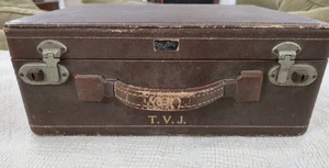Vintage Shortrip braun Leder Reisekoffer Koffer Handgepäck Kosmetik Make-up! - Bild 1 von 12