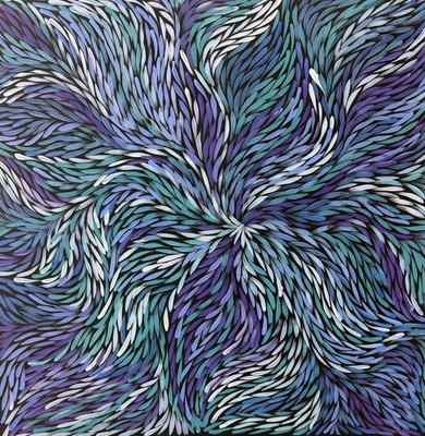 Jeannie Petyarre 💕 Arte aborigen certificado de autenticidad suministrado. 95cm X 94cm. JP25701 Foto 1 de 4