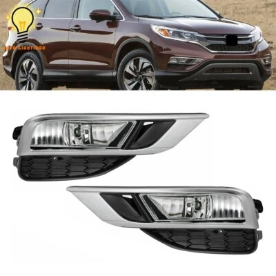 Pair of Bumper Fog Lights Lamps w/Cover Switch Kits For 2015 2016 Honda CRV - Image 1 of 4