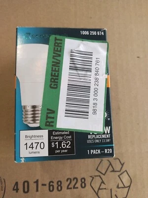 Ecosmart 100 w Soft White R20 1 bulb new  - Image 1 of 4