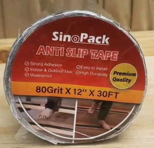 Cinta antideslizante SinoPack grano 80 × 12" × 30 pies calidad premium nueva - Imagen 1 de 5