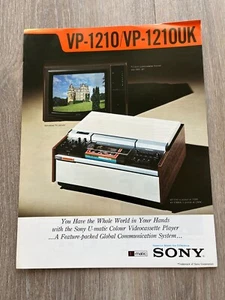 vintage sony color brochure - u matic videocassette recorder / player vp1210 - Bild 1 von 3