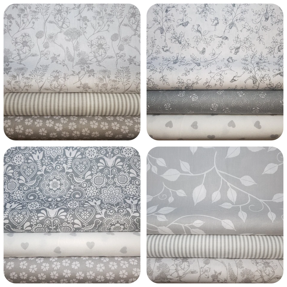 Stoffpaket 3 Stoffe 22 x 50 cm, 25 x 140 cm  Quiltpaket Patchworkstoffe 100% BW - Bild 1 von 1