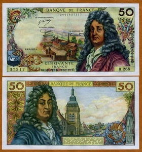 Frankreich, 50 Francs, 1975, P-148 (148e) vor Euro, selten in Stempelglanz - Bild 1 von 1