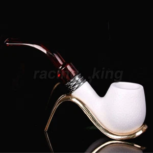 New Meerschaum Enchase Smoking Pipe Tobacco Cigarettes Cigar Pipes Gift Durable - Picture 1 of 7