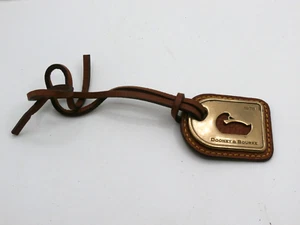 Vintage Dooney and Bourke Anhänger Handtasche Anhänger 1975 Messing & genarbtes Leder SCHÖN - Bild 1 von 11