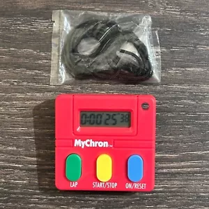 MyChron Student Personal Timer Red Stopwatch Stokes Publishing w/Clip & Tether - Picture 1 of 12