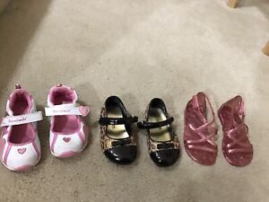 Lot Of 3 Mix Brands Baby Infant Girls Dress Mary Jane Water Sandals Shoes 5-6