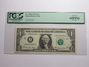 $1 1977 Bookend Kansas City Federal Reserve Bank Note Currency Bill PCGS 65PPQ - Picture 1 of 3