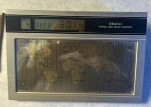 SEIKO World Time Touch Sensor Clock - Made in Japan Working Clean & Works great - Picture 1 of 14