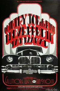 LED ZEPPELIN 1969 NORTH AMERICA TOUR FILLMORE WEST 2nd PRINTING CONCERT POSTER - Picture 1 of 1