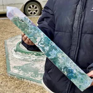 9.28LB Natural Water Grass Moss Agate crystal pillar Crystal Reiki - Picture 1 of 12