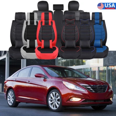 For Hyundai Sonata 2006-2017 Car Seat Cover Full Set PU Leather 2/5-Seat Cushion - Image 1 of 4