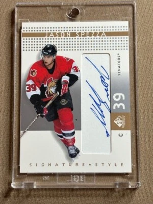 JASON SPEZZA 2002-03 SP Game Used SIGNATURE STYLE Autograph Ottawa Senators - Image 1 of 2