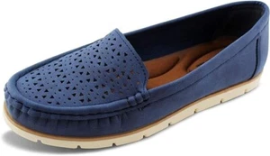 Jabasic flache Damen-Halbschuhe Penny Halbschuhe atmungsaktiv Slipper Mokassins marineblau 9 - Bild 1 von 6