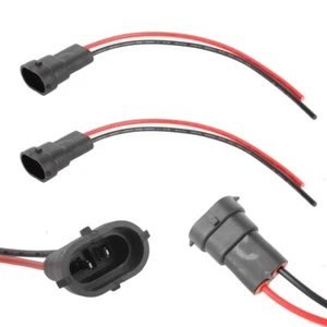 2X H8 H9 H11 880 881 MALE BULB SOCKET CONNECTORS LED HID HARNESS PLUG PIGTAIL - Picture 1 of 1