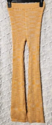 Pantalones acampanados L*Space para mujer talla S acanalados tiro alto retro amarillo naranja *DEFECTO* Foto 1 de 4