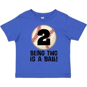 Inktastic 2nd Birthday Baseball 2 Year Old Boy Toddler T-Shirt Party Boys Kids - Picture 1 of 12