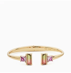 NWT Kate Spade Geo Gems Open Hinged Cuff Bracelet O0RU3220 Multi (974) - Picture 1 of 3