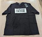 $ 170 Herren Versace Jeans Couture gebunden Logo Rundhalsausschnitt T-Shirt schwarz/weiß 3XL