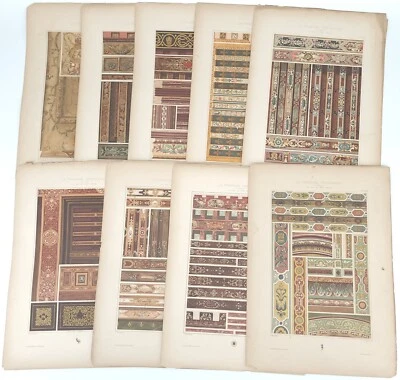 9 Antique French Color Plates Renaissance Architecture 16th - 18th Century Litho - Image 1 of 4